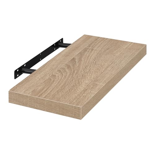 Étagère murale Eugad - Étagère suspendue robuste - Chêne - 50 cm