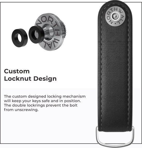 Northwall Porte-clés / Organisateur de clés - 100% cuir véritable - Organisateur de clés Porte-clés - 2 à 7 clés (noir)