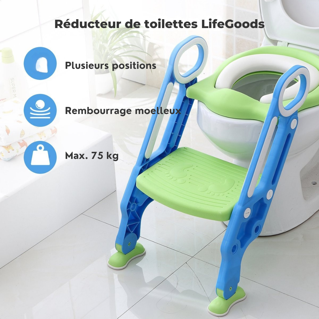 Réducteur de toilettes LifeGoods - Pot pour enfant - 2 à 7 ans - Vert/Bleu