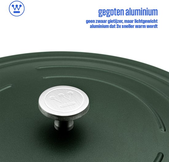 Casserole Westinghouse Performance – Ø 24 cm – Casserole à induction – Avec couvercle – Verte