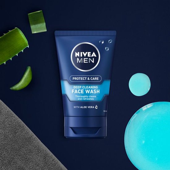 NIVEA MEN HYDROCARE Nettoyant pour le visage - Gel nettoyant pour le visage - Face Wash - Nettoyant pour le visage - Cleanser - 100 ml