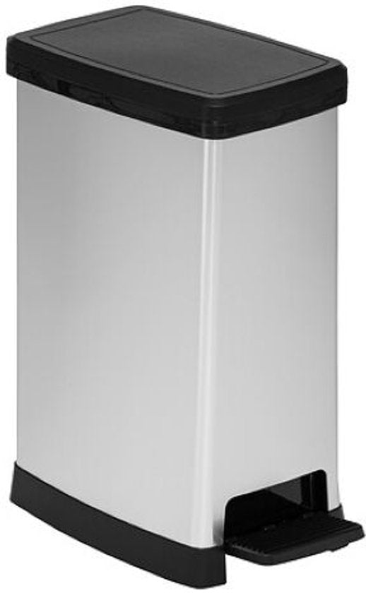 Poubelle à pédale 5Five, modèle fin - Fermeture en douceur - 40 L - Gris