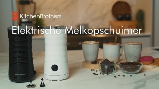 KitchenBrothers Mousseur à lait électrique - 4 en 1 - 240 ML - Mousseur à lait pratique - Anthracite