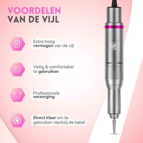 Beeperfect® Lime à ongles électrique avancée - Moulin à ongles - Ensemble de manucure et pédicure - 35 000 tr/min - 26 embouts et 66 rouleaux de ponçage
