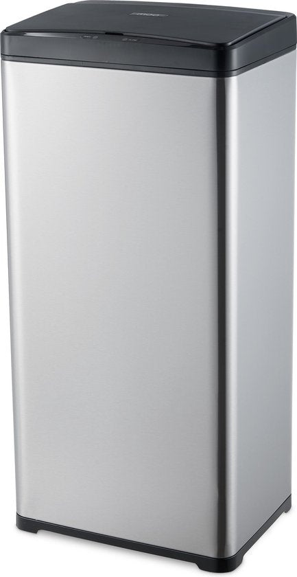 MOA Sensor Waste Bin - 50 litres - acier inoxydable & ABS durable - Antidérapant - Couvercle silencieux - Mode de fermeture différée - Inox - SB02S