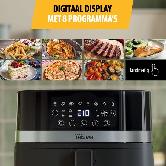 Tristar Airfryer FR-9418 - 8 L - Grande capacité XXL - Sans PFAS - 7 programmes - Fonction de maintien au chaud - 2 000 watts
