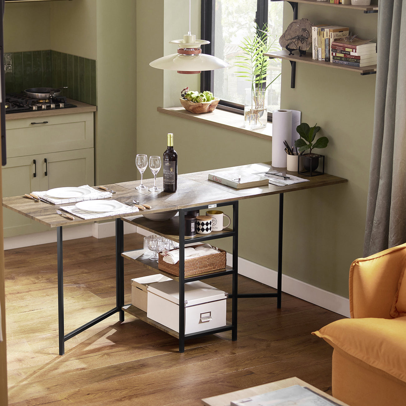 SoBuy FWT62-N Table de salle à manger pliante - Peu encombrante - 180 x 60 x 77 cm - Industrielle
