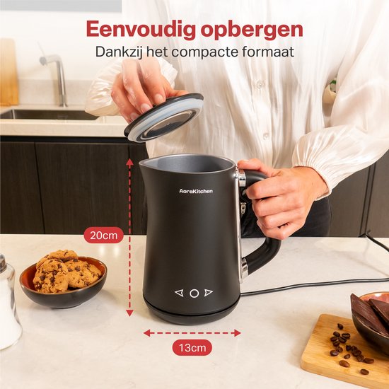 AoraKitchen Milk Frother Electric - 5-in-1 - Milk Frother - 500ML - Touch - Milk Frothers