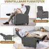 Fauteuil de détente Yaheetech – Gris – 87 x 61,5 x 99 cm – Fauteuil inclinable avec repose-pieds