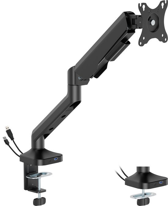 VDD Gaming - Bras de moniteur - Bras de moniteur - Support de moniteur - Hauteur réglable - Pour 1 écran - Design ergonomique - Noir