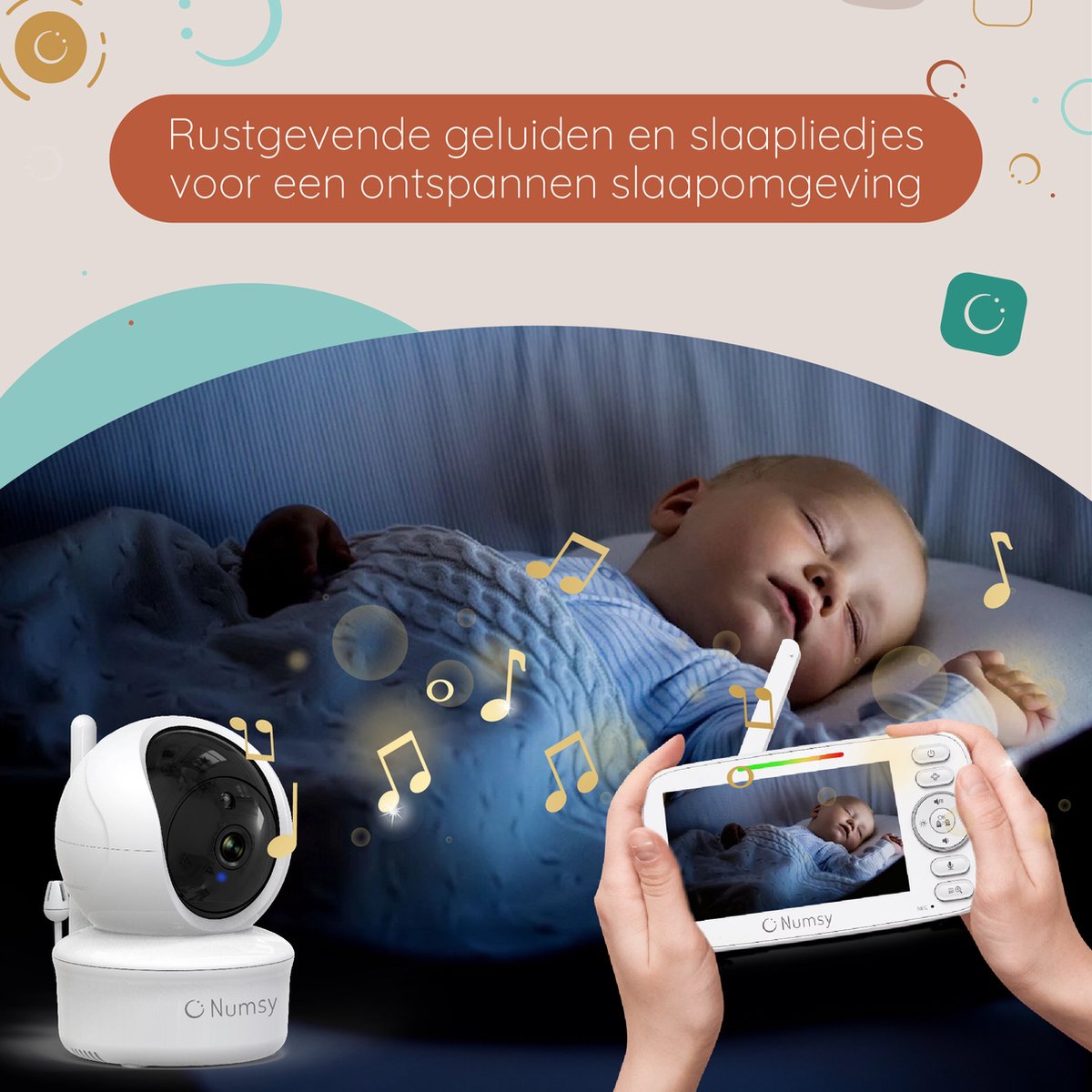 Numsy Parent Pro - Moniteur pour bébé - Caméra vidéo pour bébé