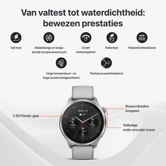 Otiume Modern Pulse GTR1 – Montre connectée – Écran AMOLED 46 mm – Double GPS – Appels via Bluetooth – Noir