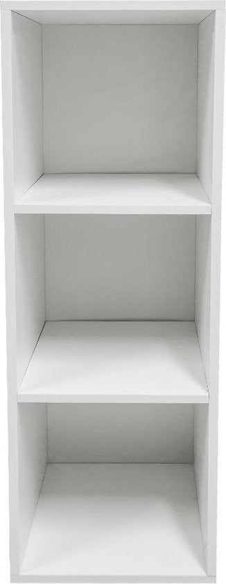 Rangement Vinyle - VDD - Étagère 3 compartiments - 34x34x104 cm - Blanc