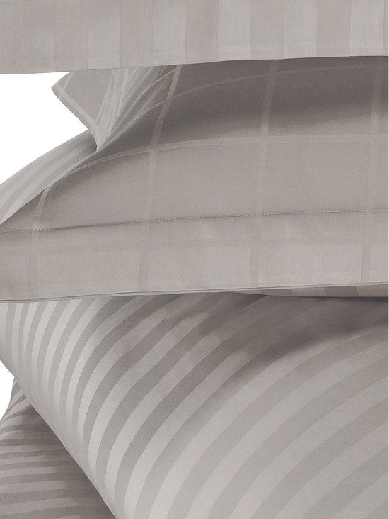 De Witte Lietaer Housse de couette Coton Satin Zygo - Twin Jumeaux - 240 x 220 cm - Taupe