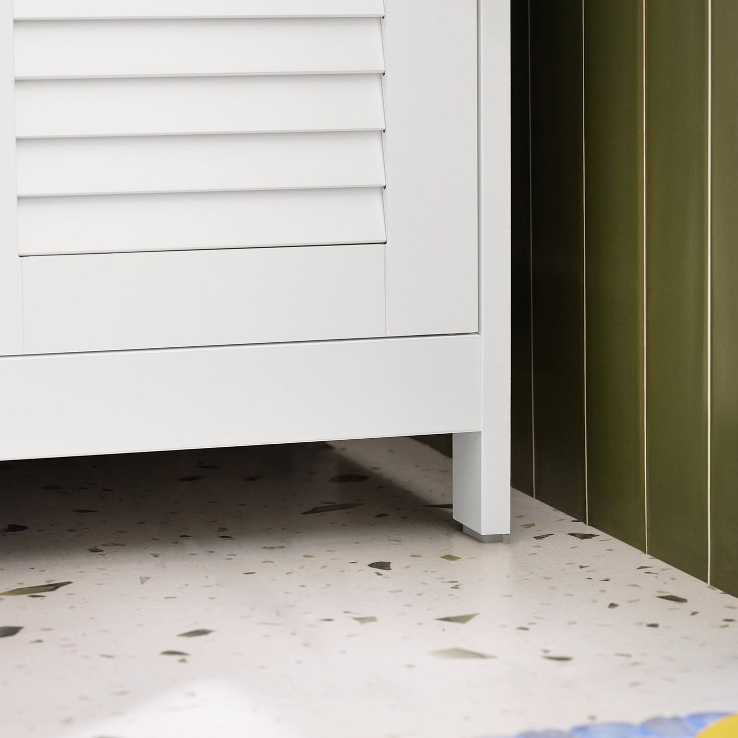 SoBuy FRG238-WN Armoire de toilette avec tiroir et portes - Blanc/Nature - 60x88x35 cm - Armoire de rangement polyvalente