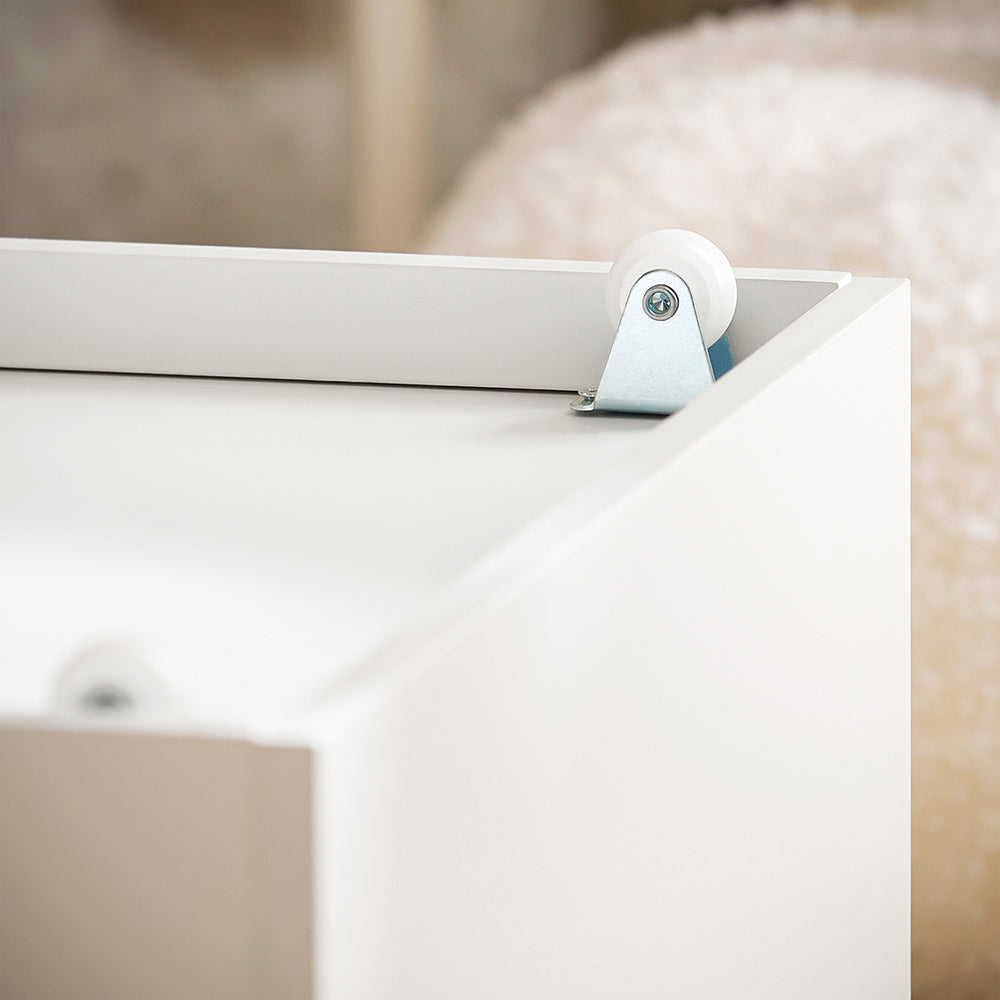 SoBuy Banc de rangement pour enfants avec bibliothèque - 2 Tiroirs - Max. 120 kg - 100 x 45 x 70 cm - Blanc / Gris