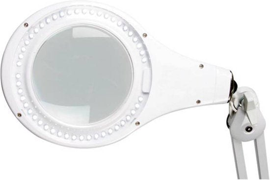 Velleman Lampe loupe Led avec pince, bras pivotant, interrupteur marche/arrêt, 48 LED, grossissement 2,25x, pour enfants, adultes, seniors, lecture, peinture au diamant, hobby, travail, blanc
