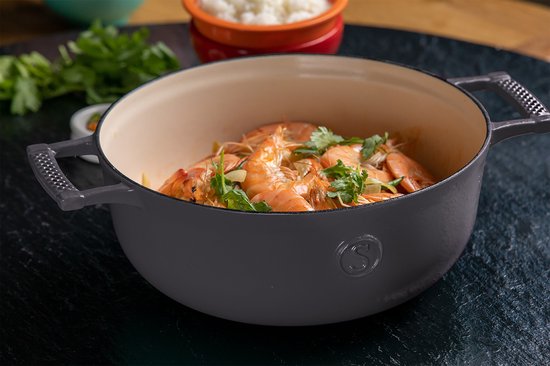 Cocotte en fonte Saveur Selects - Ø25 cm - Compatible induction, gaz, électrique, céramique - Gris