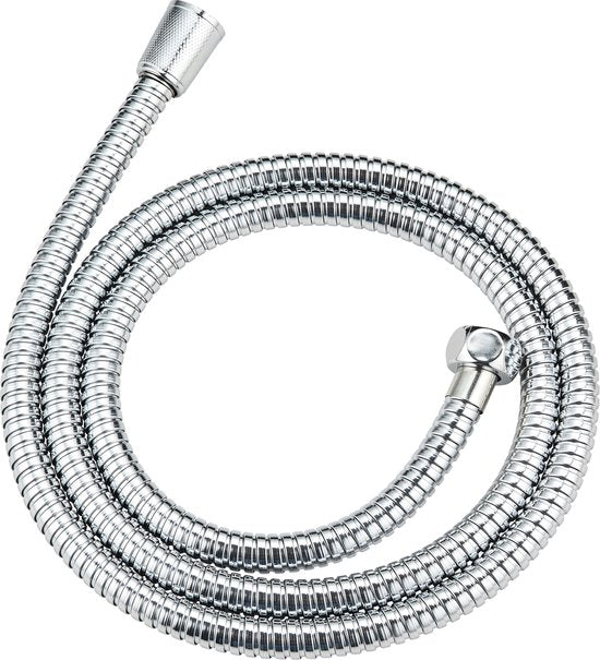 Ensemble de douche à main WENKO Basic 9,5 cm - 5 types de jets - Chromé - Pomme de douche avec flexible