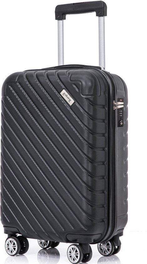 Goliving Hand Luggage Suitcase with Wheels - Trolley - Lightweight - TSA Lock - Padded Interior - 38 Litres - 55 x 35 x 23 cm - Black