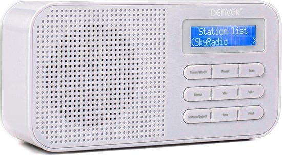 Denver DAB Radio - Radio de cuisine - Radio FM - Radio portable - Batteries et secteur - DAB42 - Blanc