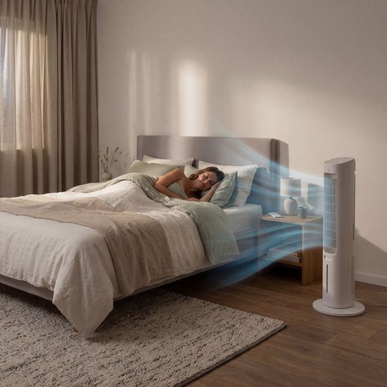 Tristar AT-5479 - Refroidisseur d'air - 3 litres - 3 vitesses - Minuterie - Oscillation - Silencieux et compact - Blanc