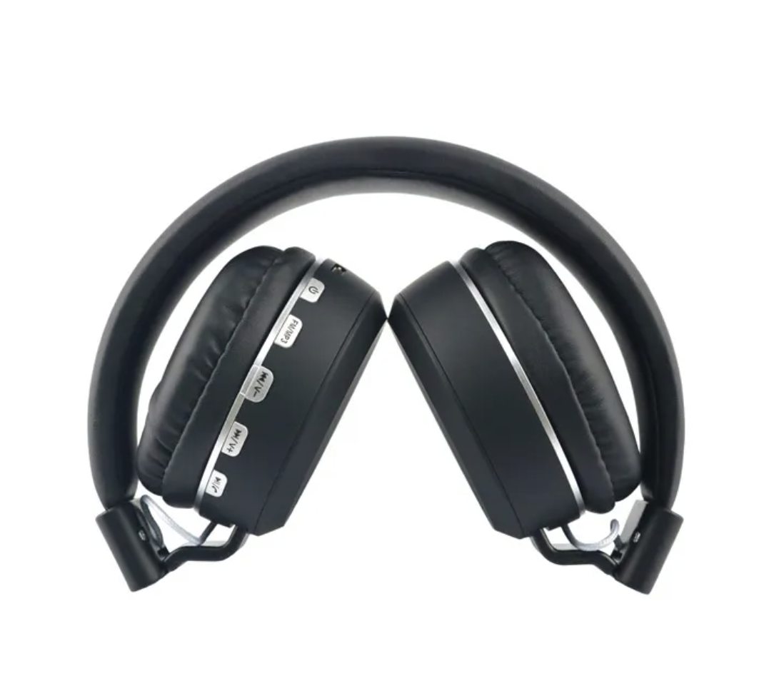 The Trend Écouteurs sans fil Bluetooth noirs - Bluetooth 5.0 - Radio FM et Micro SD - AUX - Portée de 10 m