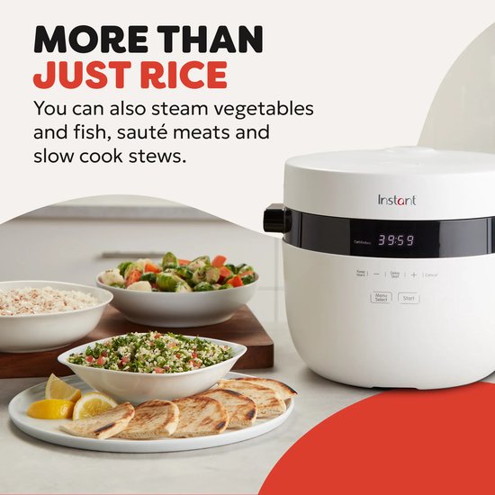 Cuiseur à riz et cuiseur vapeur Instant Pot 4,8 L - 8 programmes - Mijoteuse - Sauté - Technologie CarbReduce - Jusqu'à 20 portions - Multi-céréales