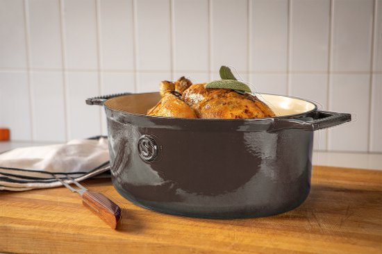 Cocotte en fonte - Saveur Selects - Ø30 cm - Sans PFAS - Compatible induction et toutes sources de chaleur - Gris