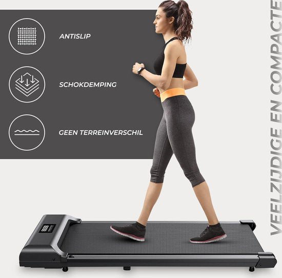 Tapis de course Fitby - Tapis de marche - Bande de marche - 1-8km/h - Ecran LED - Noir