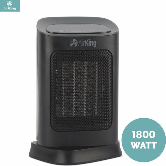 AirKing Réchaud électrique - Réchaud céramique compact avec écran tactile - Ventilateur de réchaud 2 étages 900 et 1800 watts - Protection contre l'inclinaison - Portable