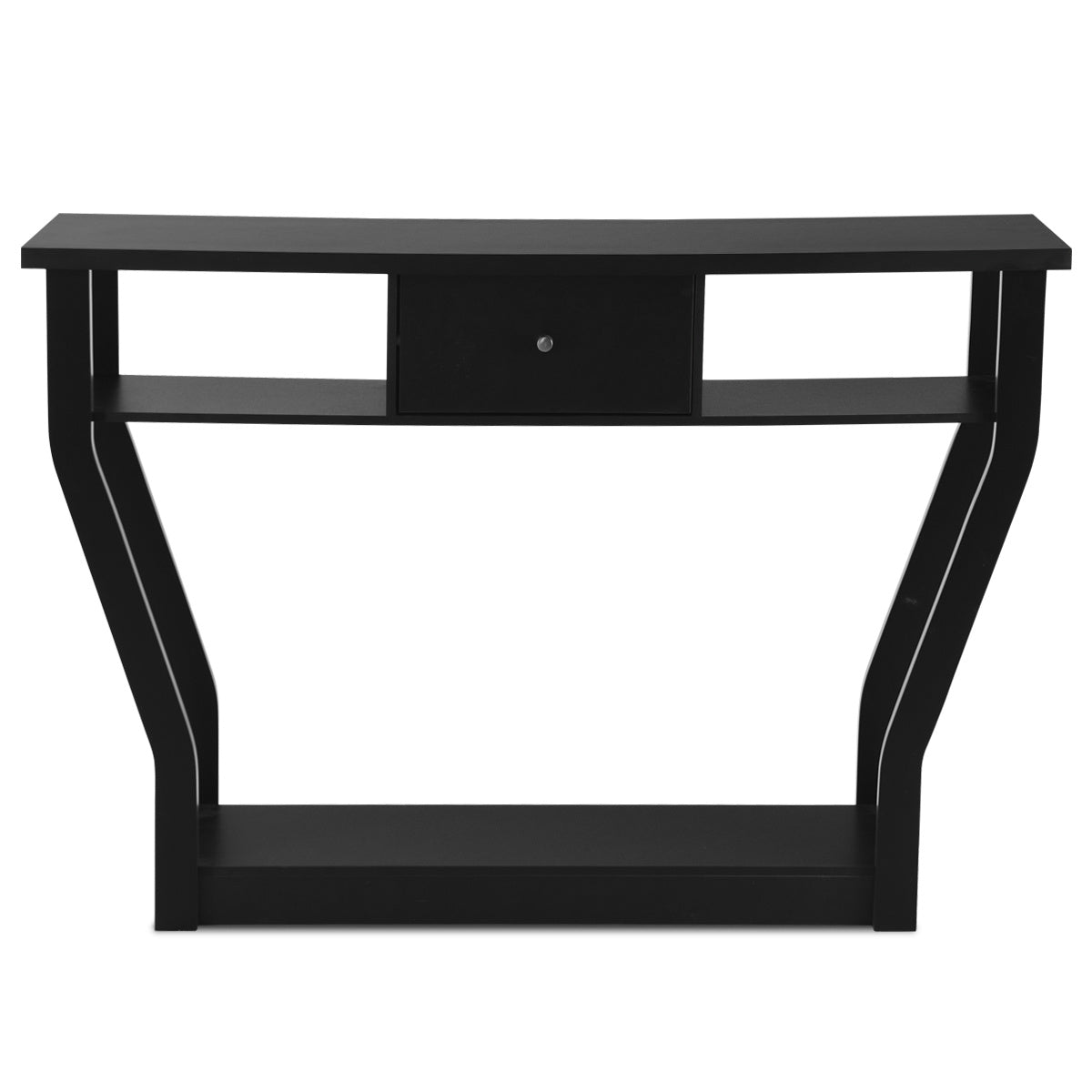 Coast Console Table noire table à fleurs avec tiroir et étagère 120 x 30 x 81 cm noir