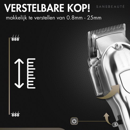 Tondeuse professionnelle sans fil - Tondeuse à cheveux pour hommes - Sansbeauté® - Cheveux Hair - Tondeuse à cheveux - Machine à cheveux pour coiffeurs - Tondeuse à cheveux - Tondeuse à barbe - Dispositif de coupe - Tondeuse à cheveux pour coiffeurs - Ton
