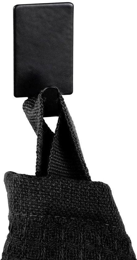 Wenko Crochets muraux rectangulaires, lot de 4 - Noir - Autocollants