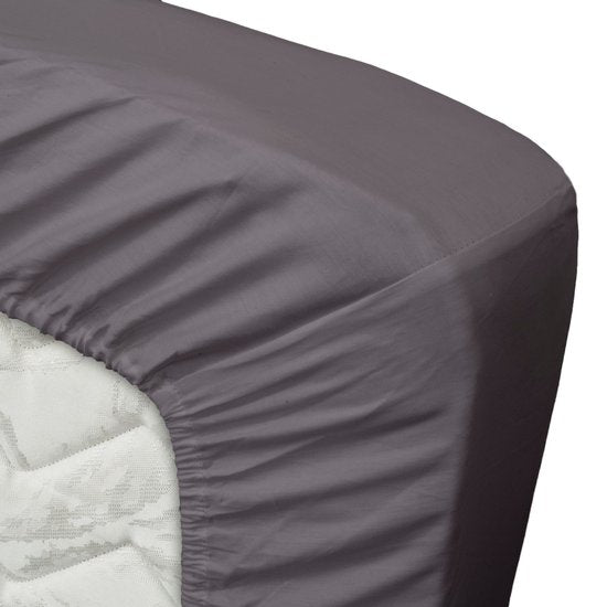 Drap-housse Ten Cate - Drap-housse 90 x 200 - Draps-housses - Drap-housse en coton 90 x 200 - Convient aux sommiers tapissiers et aux matelas - Hauteur des coins : 25 cm - Élastique sur tout le pourtour - Anthracite