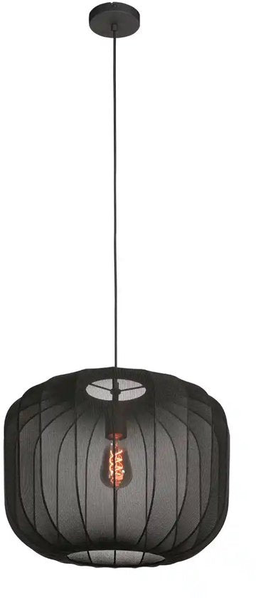 Anne Lighting - suspension - Sable - noir - lin et métal - Ø 45 cm - E27 - 4191ZW