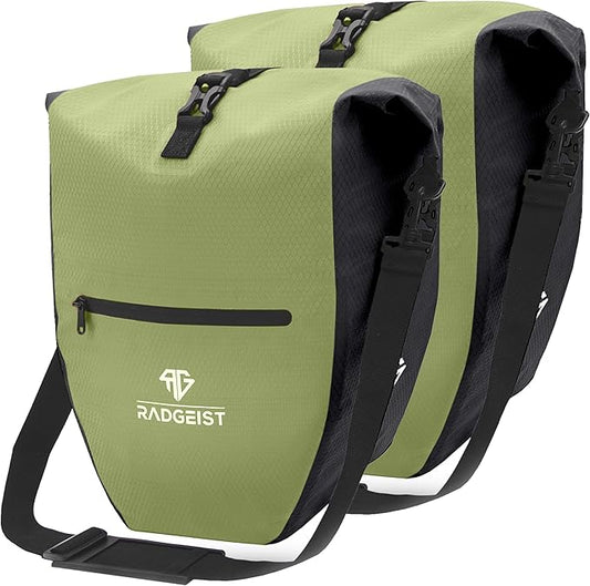 RADGEIST sacoche de vélo pour porte-bagages - sacoche de vélo pour porte-bagages - sacoche de vélo étanche et sac à bandoulière - sacoche de vélo avec réflecteurs