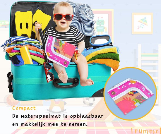 Frummel Water Playmat Baby - Tapis d'eau - Tapis de jeu - Gonflable - Jouets d'eau pour bébé - Cadeau de maternité - Crabe rose