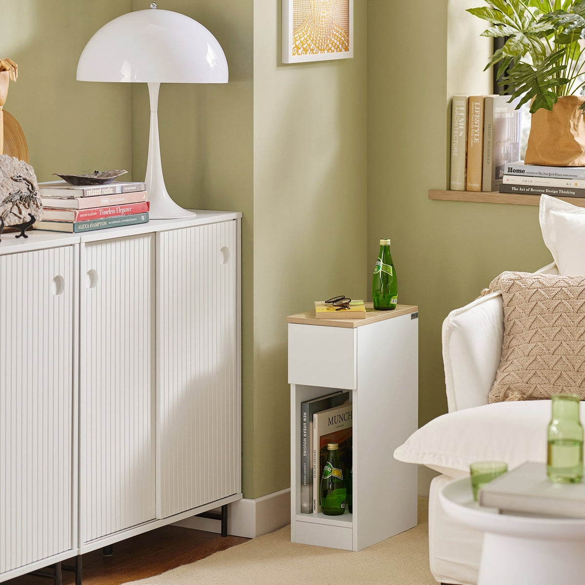 Tables de chevet SoBuy, Buffets, 1 tiroir coulissant, 20 x 35 x 60 cm, Blanc