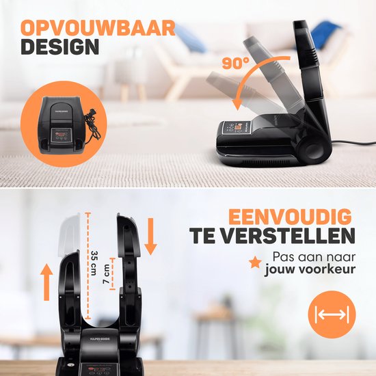 Vulpes Goods® Tech - Sèche-chaussures et rafraîchisseur de chaussures à l'ozone - Fonction ozone et séchage - 10 rafraîchisseurs de chaussures inclus - Version PRO