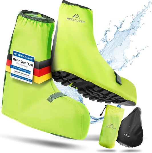 Nextcover® Couvre-chaussures imperméables | Chaussures de pluie 100% imperméables pour vélo | Couvre-chaussures réfléchissant réutilisable| Couvre-chaussures imperméables | Couvre-chaussures | Protection des chaussures | Couvre-chaussures de cyclisme
