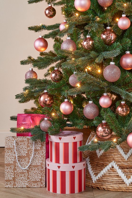 Lot de boules de Noël Mica Decorations - 42 pièces - Ø 7 cm - Verre - Rose