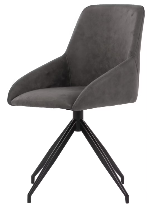 Dutchbone Chaise de salle à manger Laurel pivotante à 360° - Anthracite - 60x51x85 cm