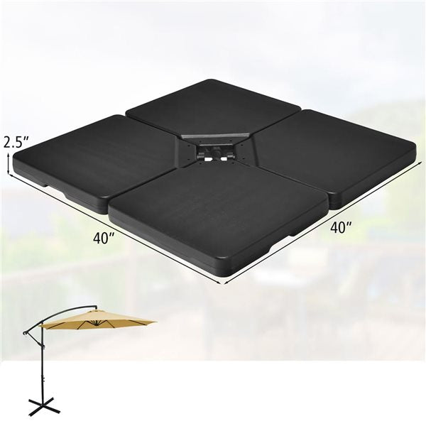 Plaques Coast, Pour base de parasol, 12.9L, 4 pièces, 101.6 x 6.35 x 44.45 cm, Noir
