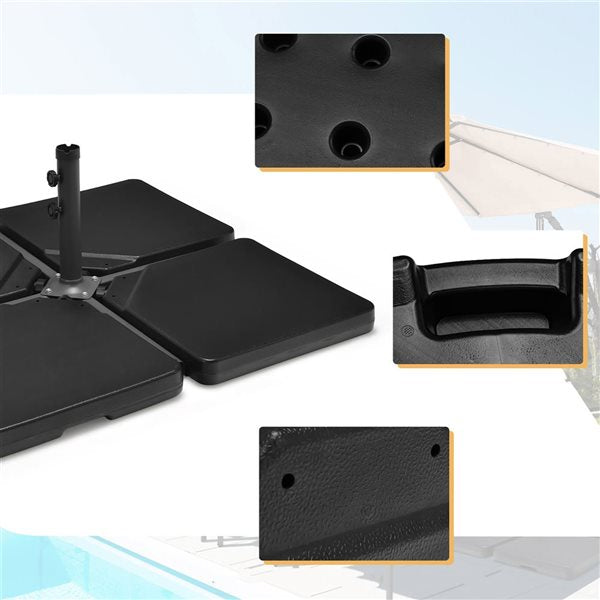 Plaques Coast, Pour base de parasol, 12.9L, 4 pièces, 101.6 x 6.35 x 44.45 cm, Noir