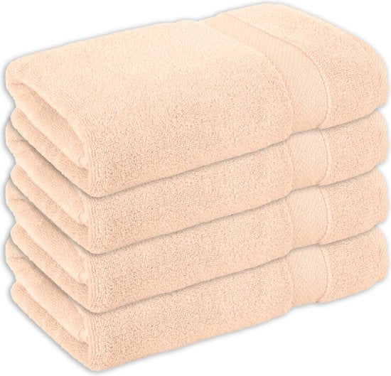 Vitality Pur - Serviettes Collection Sofia - Set de serviettes 50x90 - 100% Coton - Peach - 4 pièces