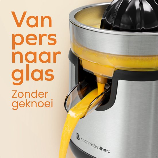 KitchenBrothers Presse-agrumes - Avec bec et poignée - 0.35L - acier inoxydable