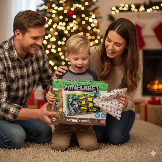 A Ambassador® Minecraft Pinball Machine - Licence officielle - Arcade Pinball - Mini Pinball - Machine de jeu - Score Counter - Table Top - Jeux pour enfants - adultes - The Big Toy Book 2025