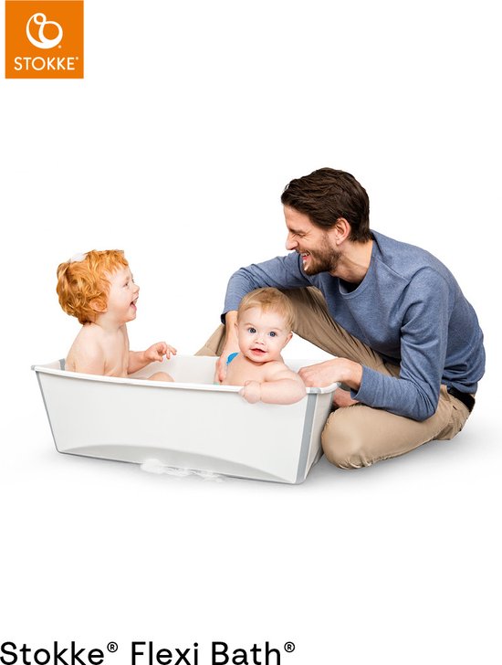 Ensemble Stokke® Flexi Bath® X-Large - Flexi Bath® XL + support pour nouveau-né - Bleu transparent