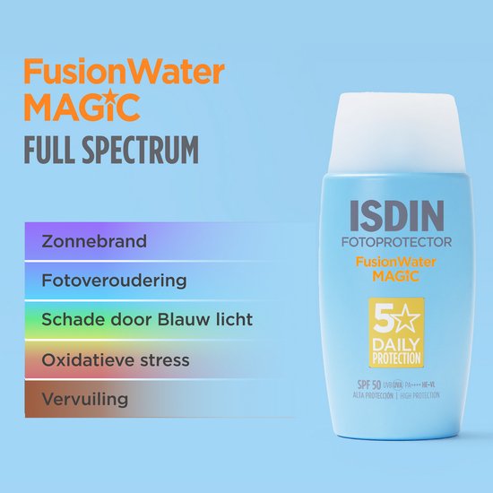 ISDIN - Photoprotecteur Fusion Water Magic SPF50+ - 50 ml - Crème solaire pour le visage
